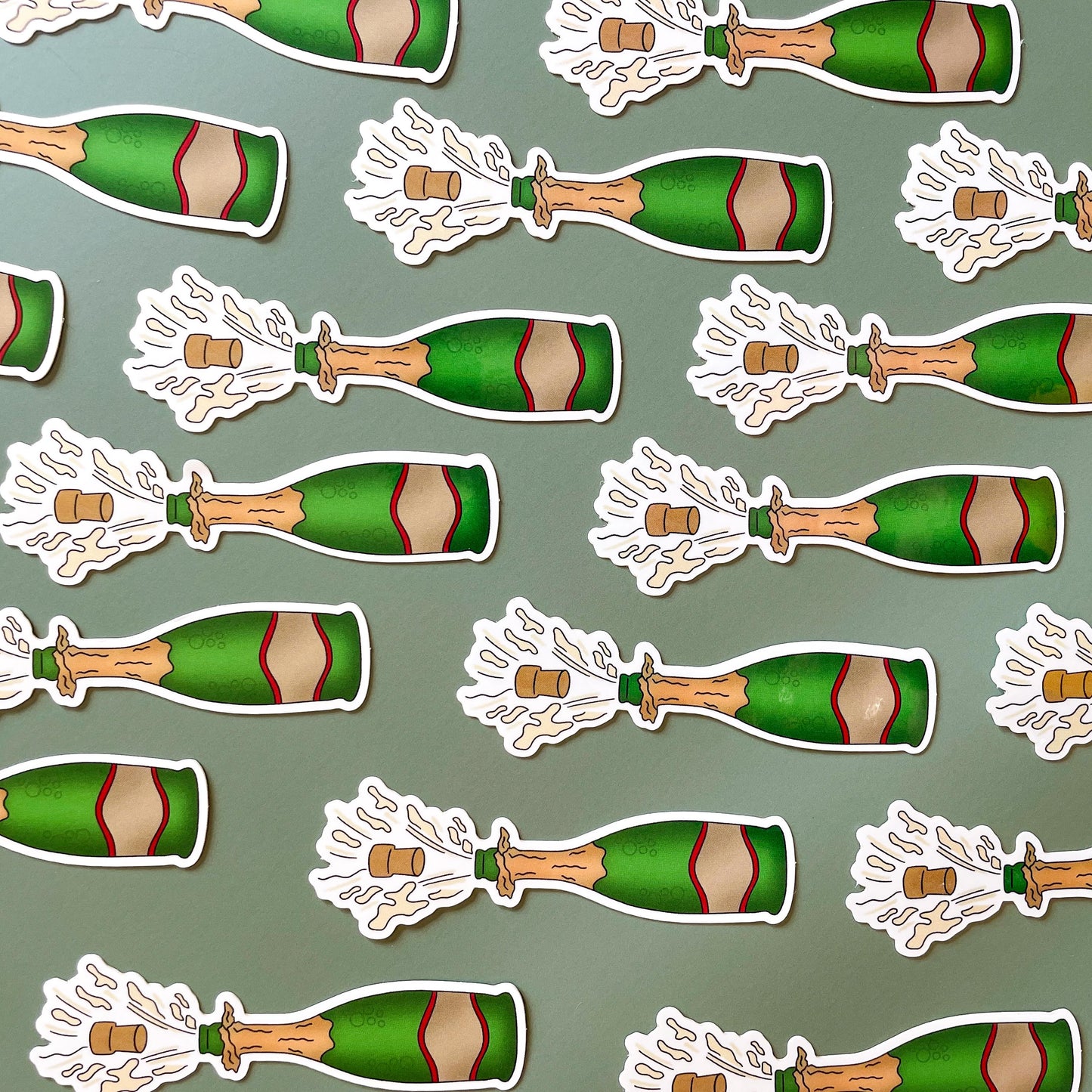 Popping Champagne Bottle Sticker