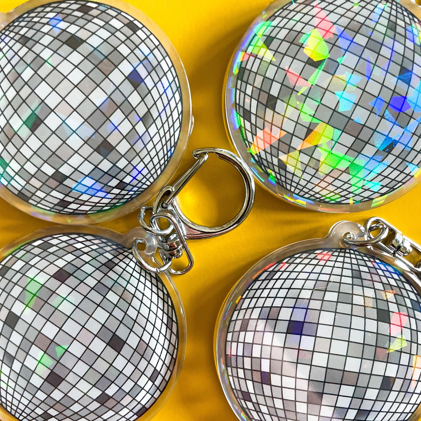 Disco Ball Holographic Keychain