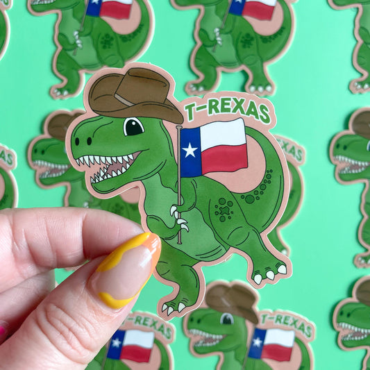 T-Rexas | Dinosaur Sticker, Texas Sticker