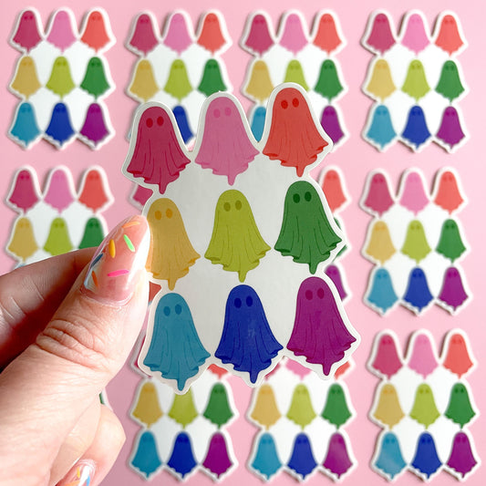 Colorful Ghosts Sticker