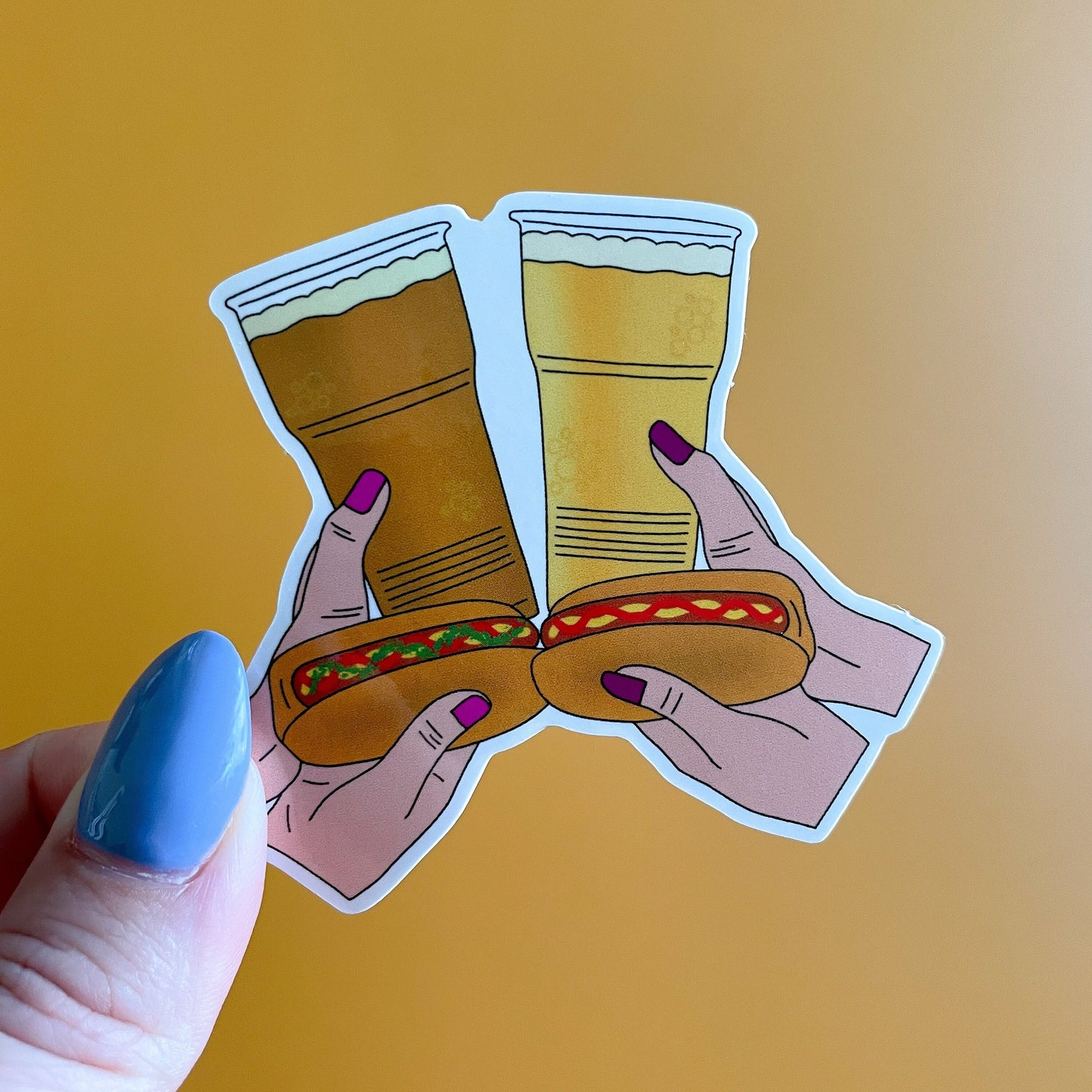 Beer and Hot Dog Sticker
