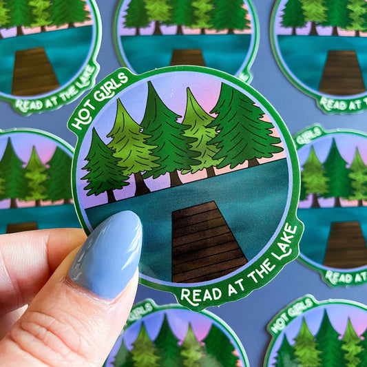 Hot Girls Read at the Lake Sticker