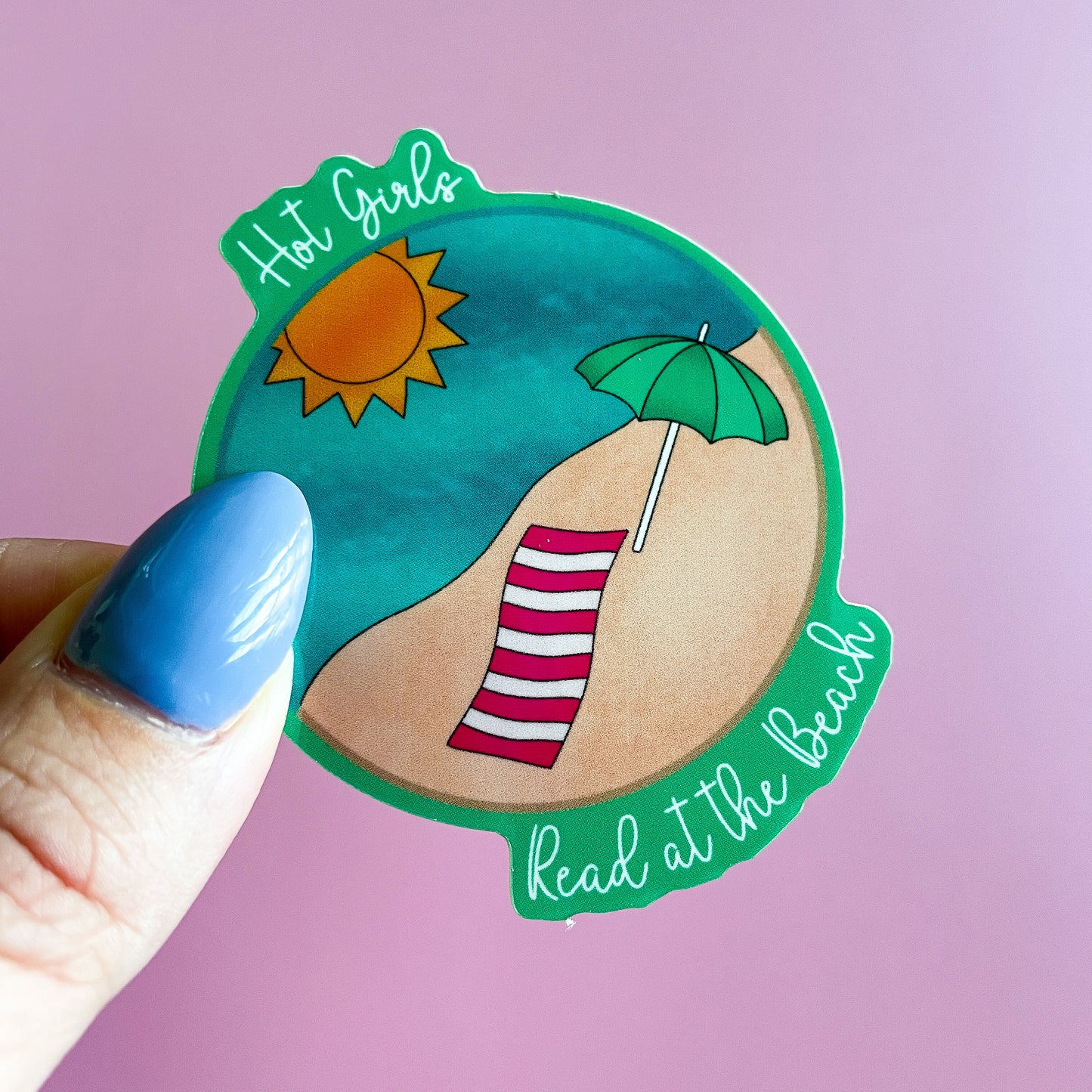 Hot Girls Read at the Beach Sticker