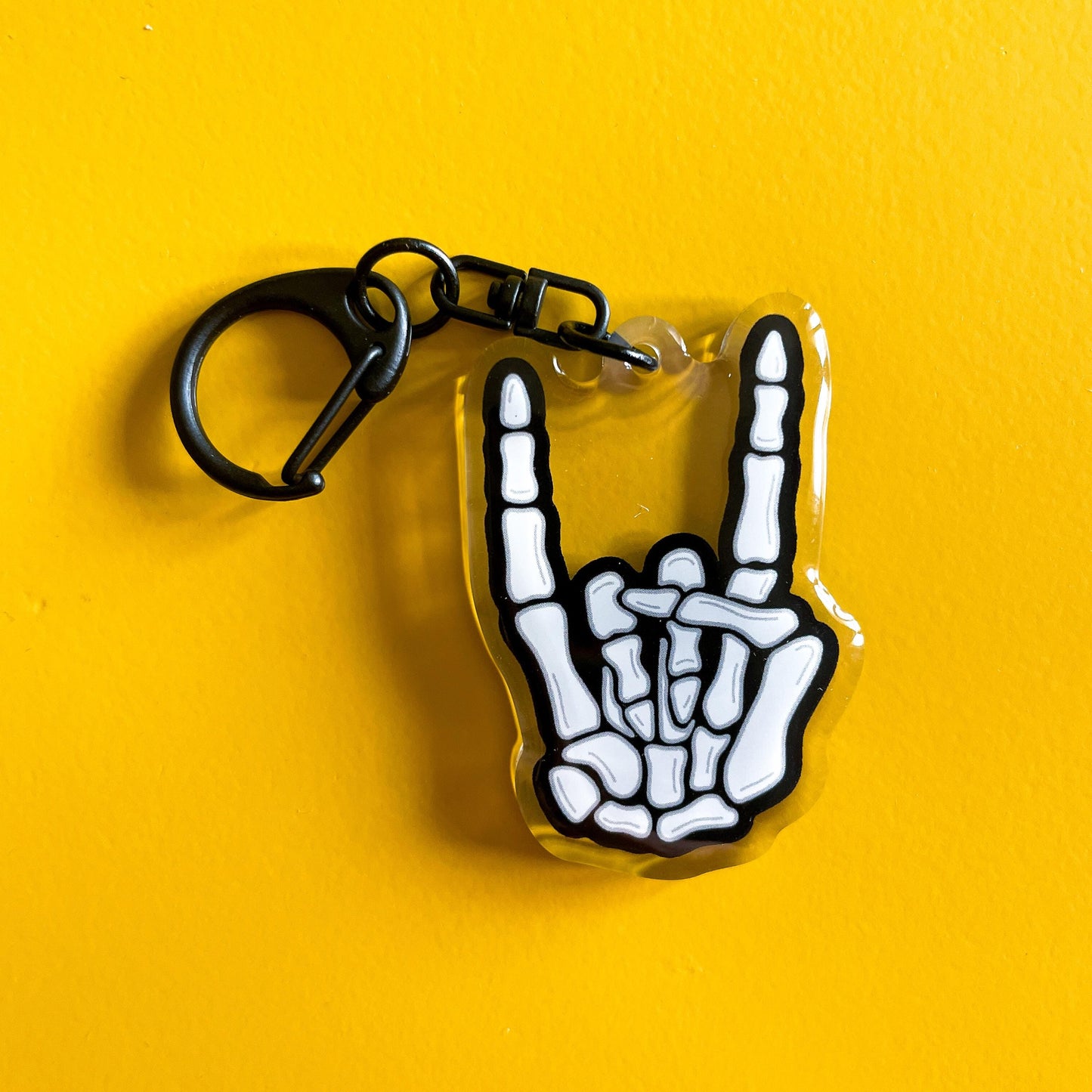 Skeleton Rock On Keychain
