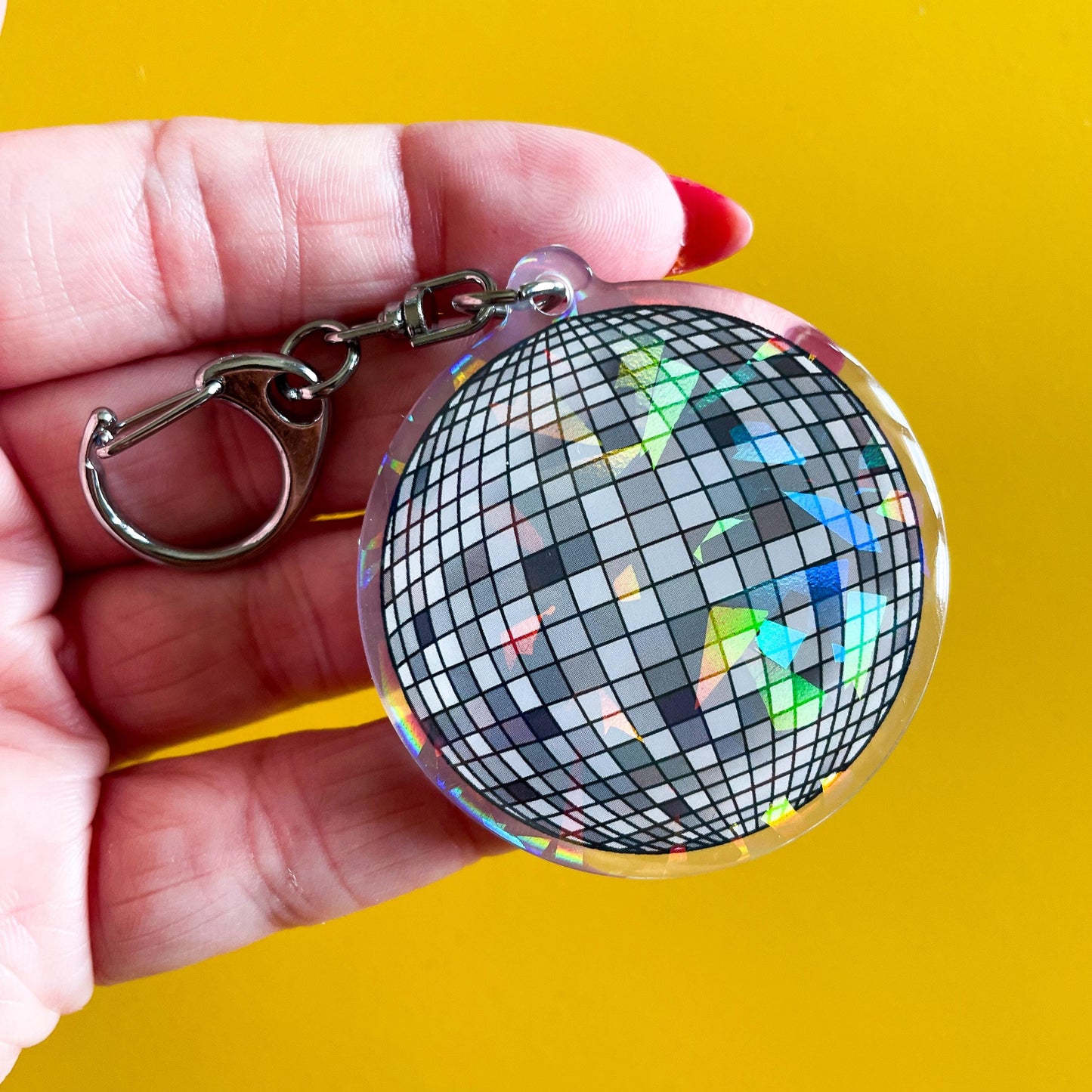 Disco Ball Holographic Keychain