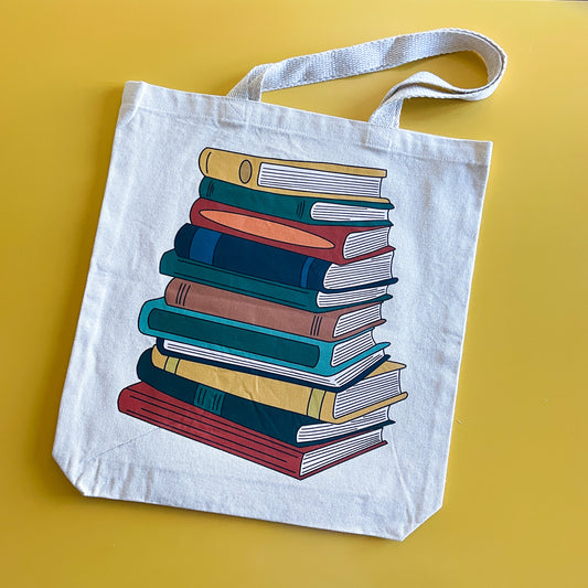 Book Stack Tote Bag