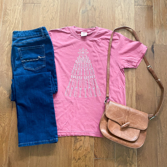 Baseball Christmas Tree T-Shirt