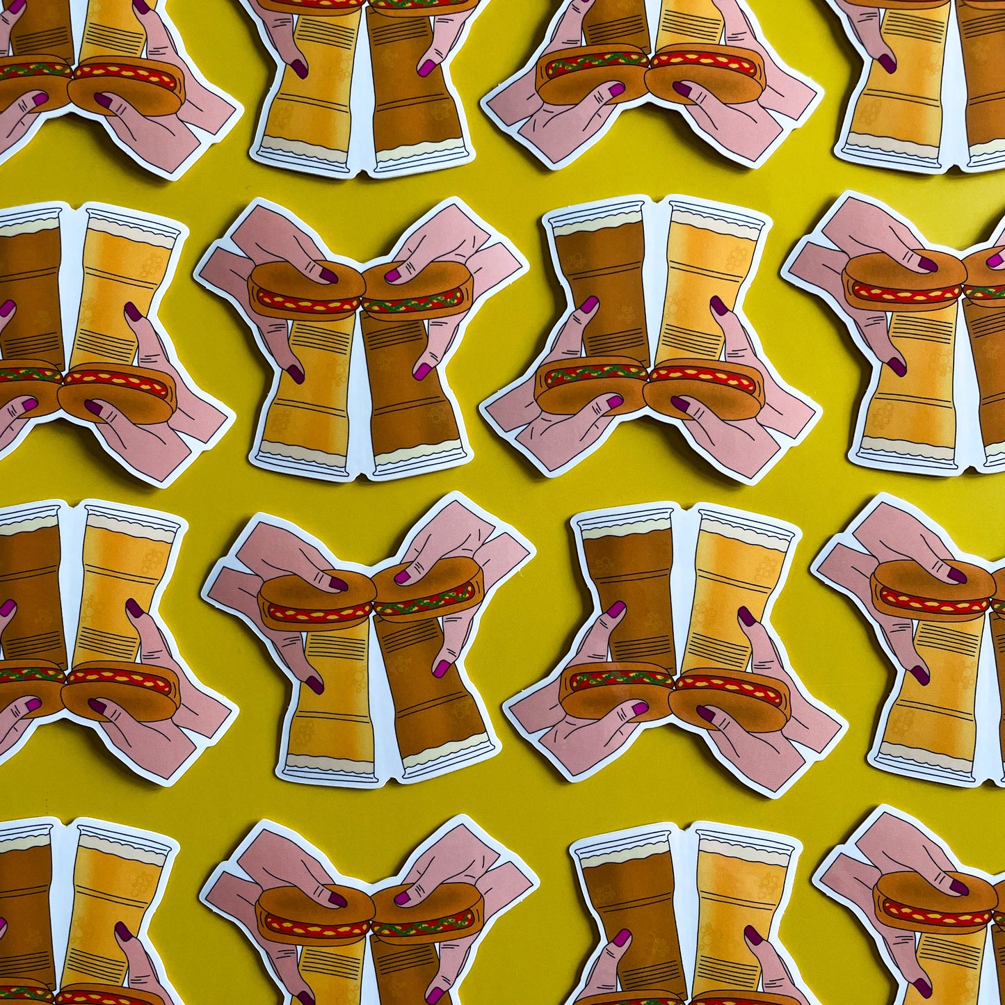 Beer and Hot Dog Sticker