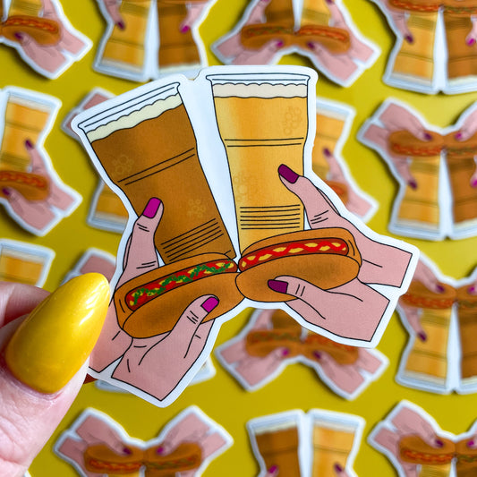 Beer and Hot Dog Sticker
