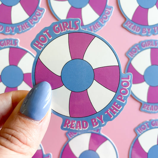Hot Girls Read by the Pool Sticker