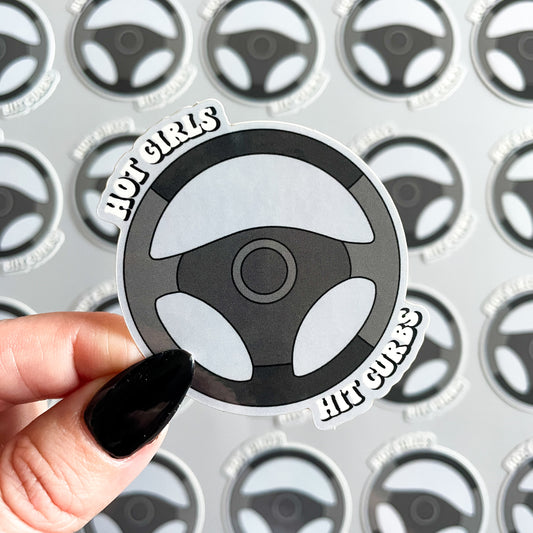 Hot Girls Hit Curbs Sticker