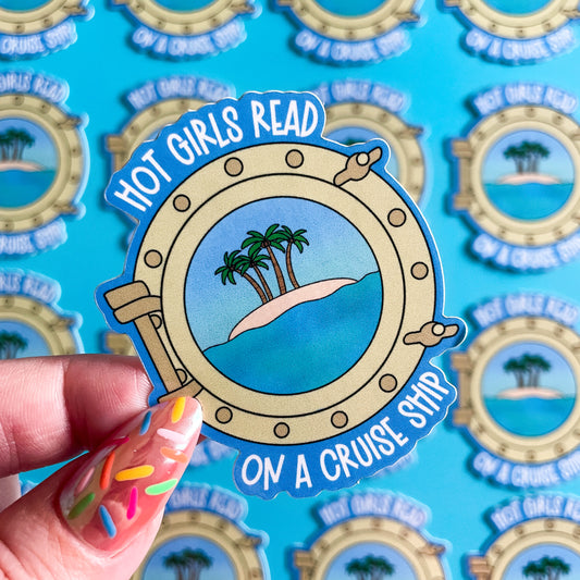 Hot Girls Read on a Cruise Ship Sticker