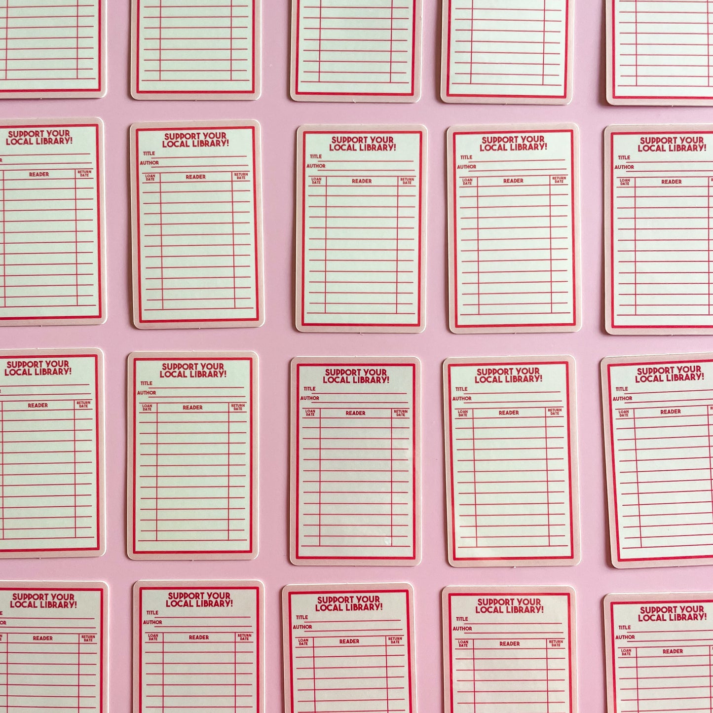 Library Check Out Card Sticker