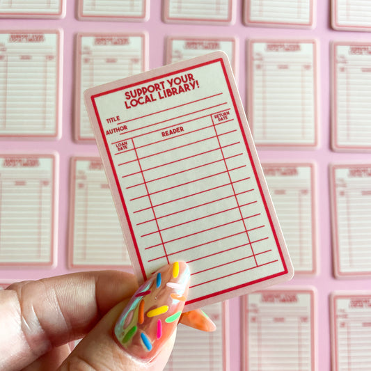 Library Check Out Card Sticker