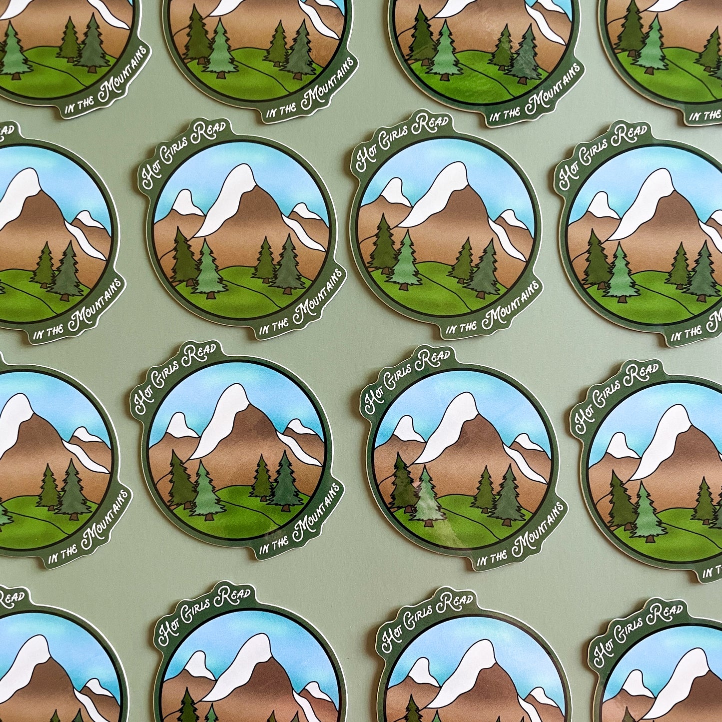 Hot Girls Read in the Mountains Sticker