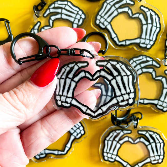 Skeleton Heart Keychain