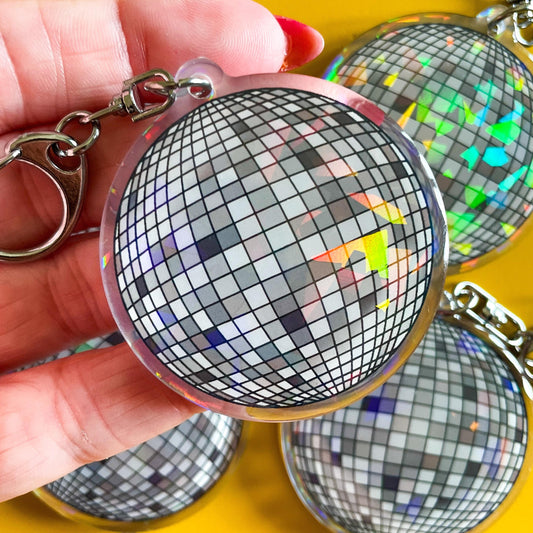 Disco Ball Holographic Keychain