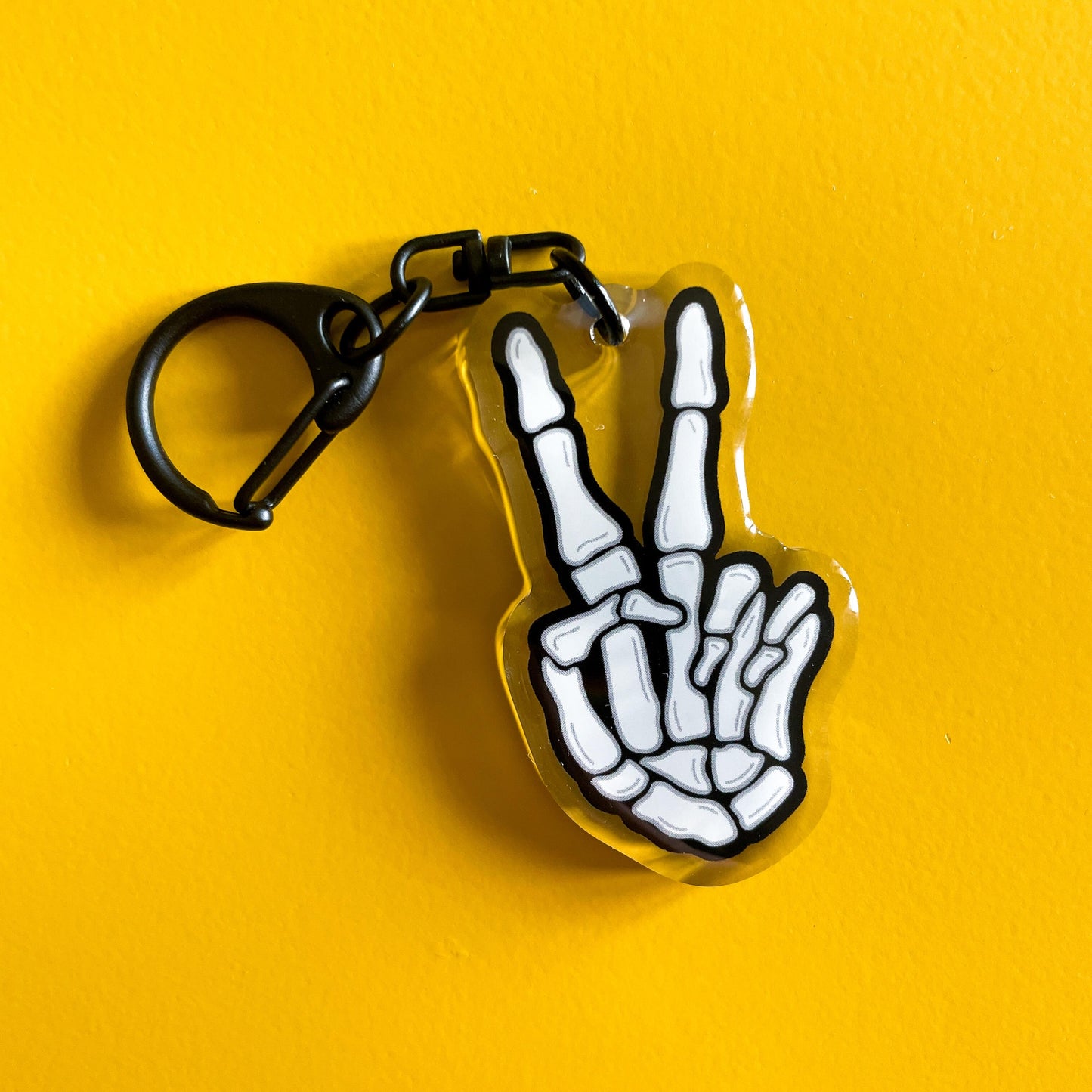 Skeleton Peace Sign Keychain