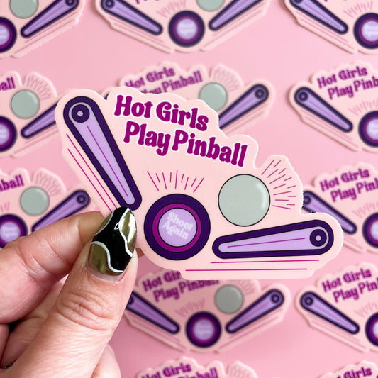 Hot Girls Play Pinball Sticker