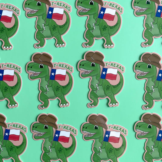 T-Rexas | Dinosaur Sticker, Texas Sticker