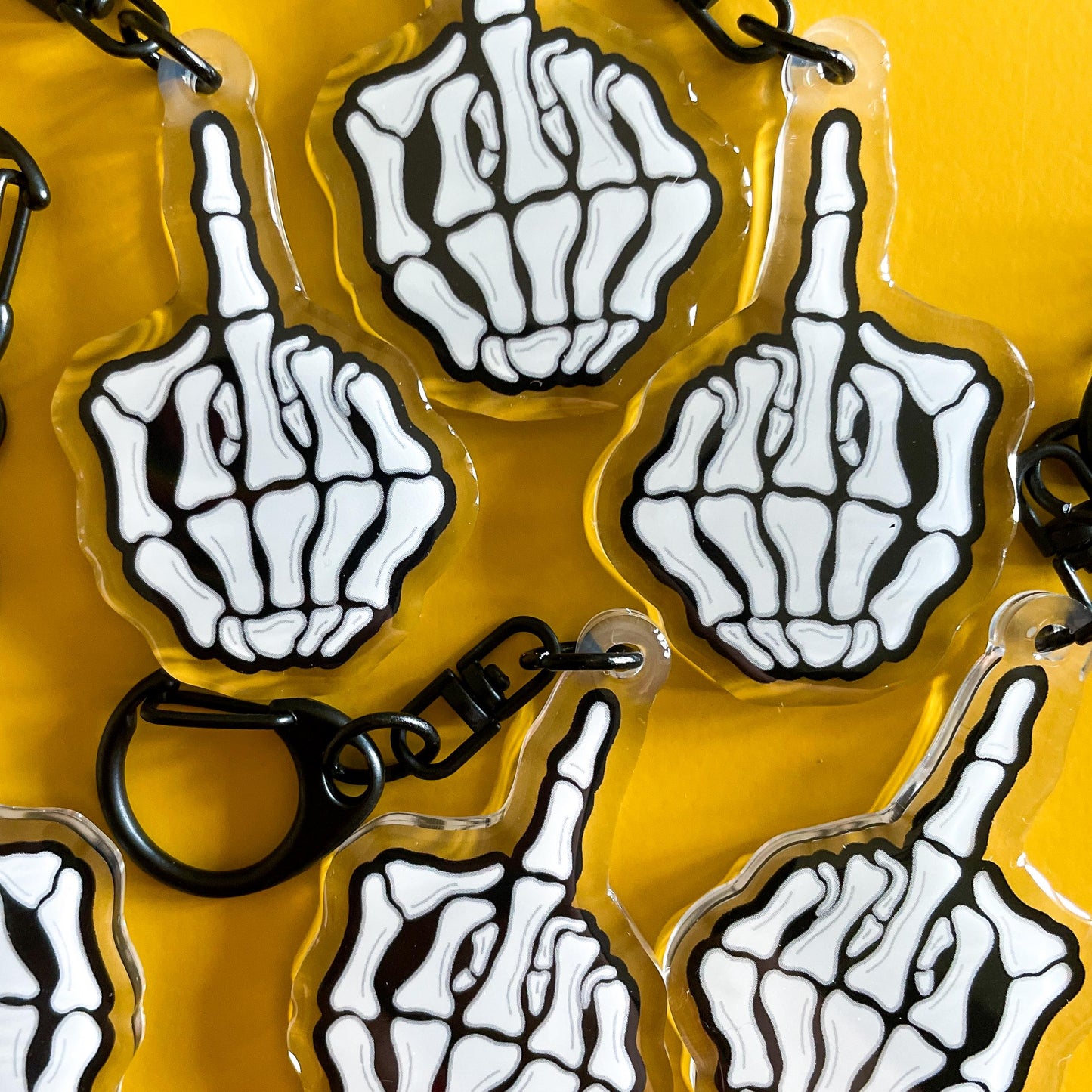 Skeleton Middle Finger Keychain