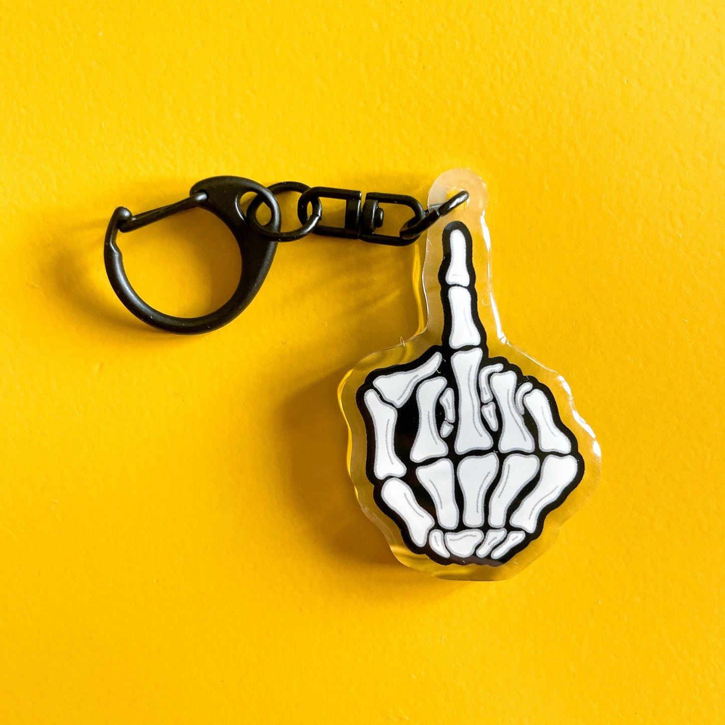 Skeleton Middle Finger Keychain