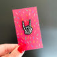 Skeleton Rock On Sign Enamel Pin