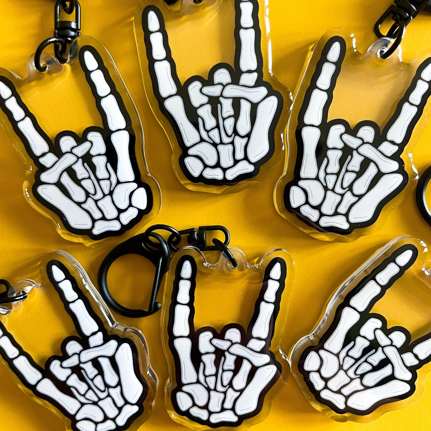 Skeleton Rock On Keychain