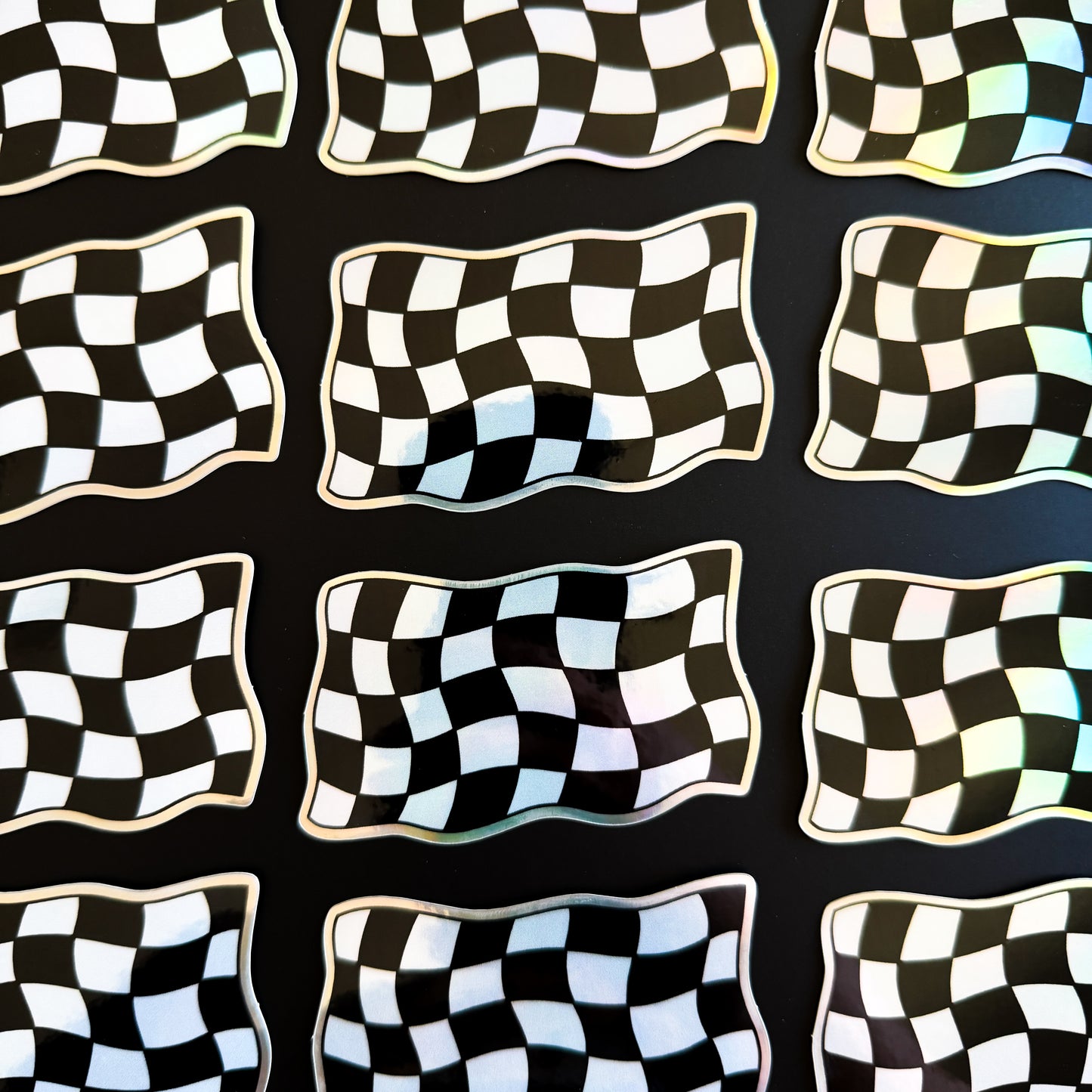 Checkered Flag Holographic Sticker