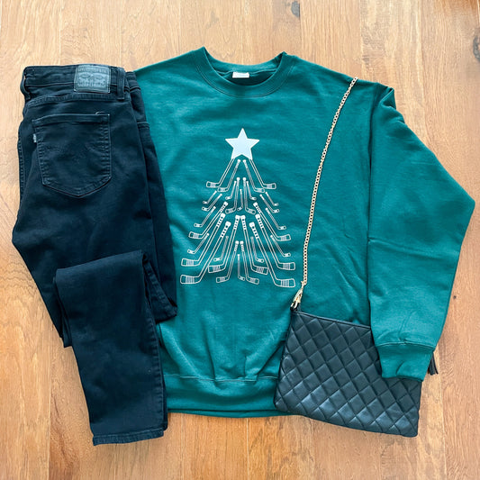 Hockey Christmas Tree Sweatshirt