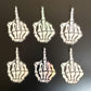 Skeleton Middle Finger Holographic Sticker