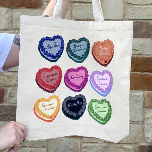 Romance Book Tropes Tote Bag