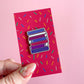 Book Stack Enamel Pin