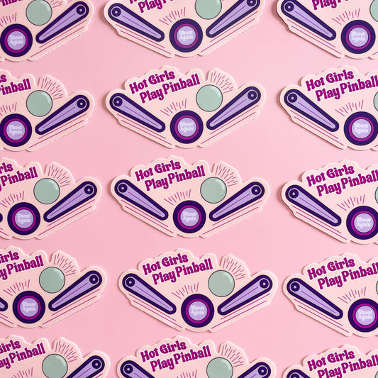 Hot Girls Play Pinball Sticker