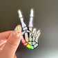 Skeleton Peace Sign Holographic Sticker