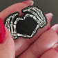 Skeleton Heart Hands Enamel Pin