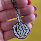 Skeleton Middle Finger Keychain