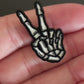 Skeleton Peace Sign Enamel Pin