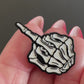Skeleton Middle Finger Enamel Pin